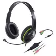 Căști cu microfon GENIUS HS-400A verzi + adaptor