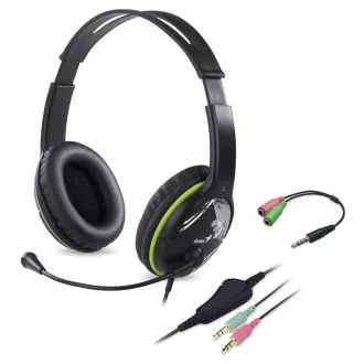 Căști cu microfon GENIUS HS-400A verzi + adaptor