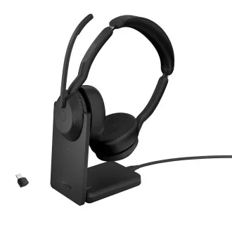 Jabra Evolve2 55/Stereo/ANC/USB-C/BT-USB/Wireless/Stand/Negru