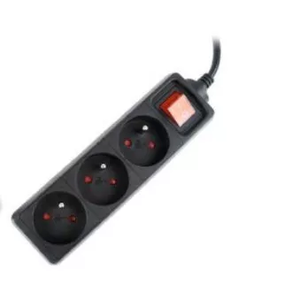 Prelungitor GEMBIRD 3FR/10A/C14, 0,6 m, negru Prelungitor GEMBIRD 3FR/10A/C14, 0,6 m, negru