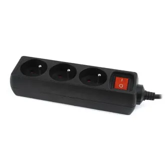 Prelungitor GEMBIRD 3FR/10A/C14, 0,6 m, negru Prelungitor GEMBIRD 3FR/10A/C14, 0,6 m, negru