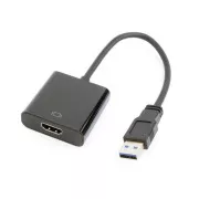 GEMBIRD Reduction USB 3.0 - HDMI, M/F, 15cm, negru
