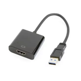 GEMBIRD Reduction USB 3.0 - HDMI, M/F, 15cm, negru