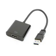 GEMBIRD Reduction USB 3.0 - HDMI, M/F, 15cm, negru