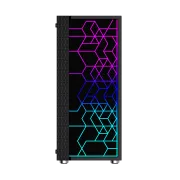 Gembird Computer Fornax 2500 ARGB/Midi Tower/Transpar./Negru
