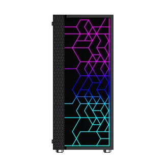 Gembird Computer Fornax 2500 ARGB/Midi Tower/Transpar./Negru