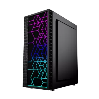 Gembird Computer Fornax 2500 ARGB/Midi Tower/Transpar./Negru