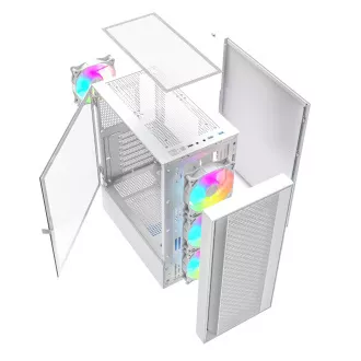Gembird Fornax 4000 ARGB/Midi Tower/Transpar./alb