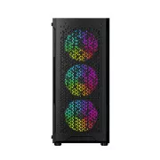GEMBIRD Fornax 400X/Midi Tower/Transpar./Negru