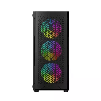 GEMBIRD Fornax 400X/Midi Tower/Transpar./Negru