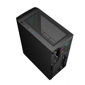 GEMBIRD Fornax 400X/Midi Tower/Transpar./Negru