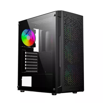 GEMBIRD Fornax 400X/Midi Tower/Transpar./Negru