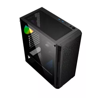 GEMBIRD Fornax 400X/Midi Tower/Transpar./Negru