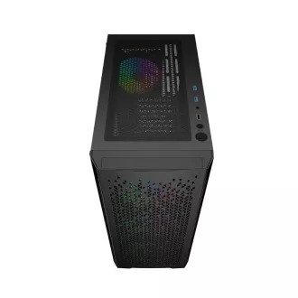 GEMBIRD Fornax 400X/Midi Tower/Transpar./Negru