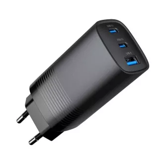 Încărcător GEMBIRD PD 1xUSB-A 2xUSB-C 67W negru