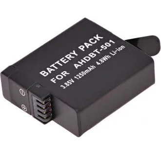 Baterie T6 Power pentru GoPro Hero5, Hero6 Negru, AHDBT-501, AABAT-001, 601-10197-000, 1250mAh, 4.8Wh Baterie T6 Power pentru GoPro Hero5, Hero6 Negru, AHDBT-501, AABAT-001, 601-10197-000, 1250mAh, 4.8Wh