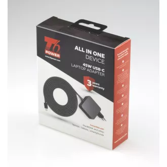 Adaptor universal pentru laptop T6 Power, 45W, USB-C
