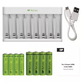 Încărcător de baterii GP ECO E811 4xAA2100 4xAAA850 Încărcător de baterii GP ECO E811 4xAA2100 4xAAA850