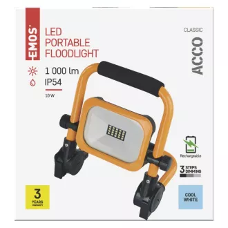 EMOS PORTABIL REÎNCĂRCABIL PORTABIL CU LED-URI DE 10W, 1000LM, IP54