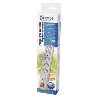 EMOS Surge protector 5z,1,5m (gri) EMOS Surge protector 5z,1,5m (gri)