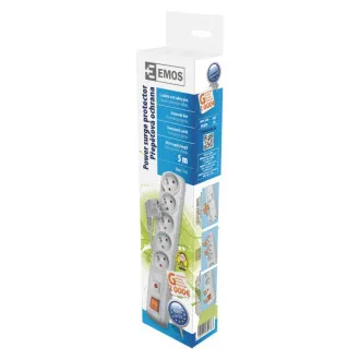 EMOS Surge protector 5z,5m (gri) EMOS Surge protector 5z,5m (gri)
