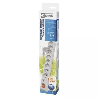 EMOS Surge protector 8z,1,5m (gri) EMOS Surge protector 8z,1,5m (gri)