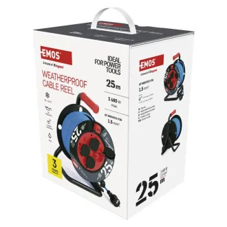 TAMBUR EMOS 4 DIN 25M CABLU PVC ANTI-INGHET 1.5MM TAMBUR EMOS 4 DIN 25M CABLU PVC ANTI-INGHET 1.5MM