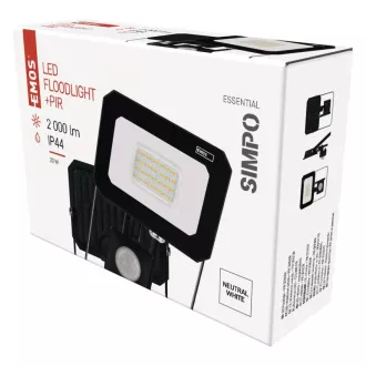 REFLECTOR LED EMOS SIMPO 20W, 2000Lm, 4000K, PIR