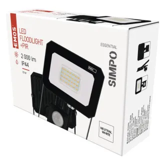 REFLECTOR LED EMOS SIMPO 20W, 2000Lm, 4000K, PIR REFLECTOR LED EMOS SIMPO 20W, 2000Lm, 4000K, PIR