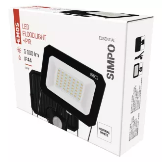 REFLECTOR LED EMOS SIMPO 30W, 3000Lm, 4000K, PIR