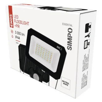 REFLECTOR LED EMOS SIMPO 30W, 3000Lm, 4000K, PIR REFLECTOR LED EMOS SIMPO 30W, 3000Lm, 4000K, PIR