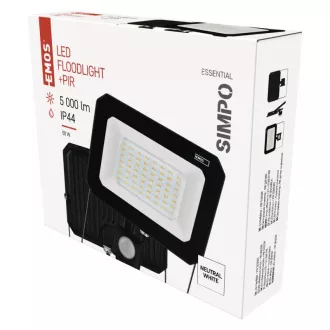 REFLECTOR LED EMOS SIMPO 50W, 5000Lm, 4000K, PIR