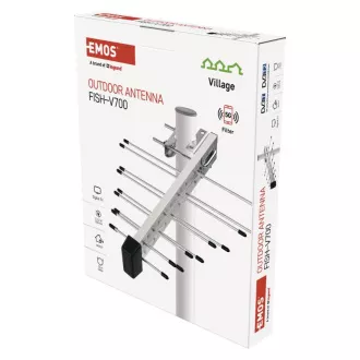 Antenă EMOS DVB-T FISH-V700, filtru 5G, 470-698MHz Antenă EMOS DVB-T FISH-V700, filtru 5G, 470-698MHz