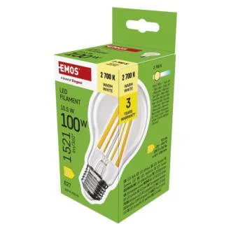 EMOS LED FLM A60 10,5W(100W) 1521lm E27 WW EMOS LED FLM A60 10,5W(100W) 1521lm E27 WW