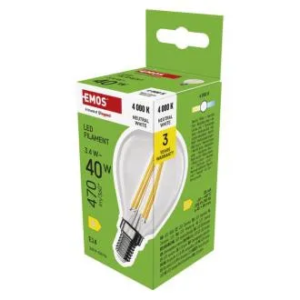 EMOS LED FLM MINI GL 3,4W(40W) 470lm E14 NW EMOS LED FLM MINI GL 3,4W(40W) 470lm E14 NW