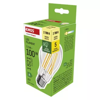 EMOS LED FLM A60 7,2 W(100 W) 1521 lm E27 WW CLASA A
