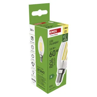 LUMANARE EMOS LED FLM 3,8W(60W) 806lm E14 WW CLASA A LUMANARE EMOS LED FLM 3,8W(60W) 806lm E14 WW CLASA A
