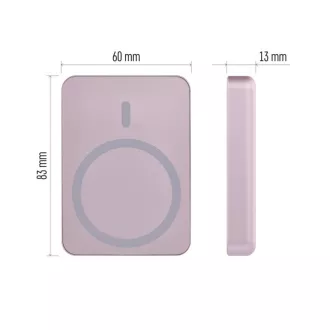 Baterie EMOS Powerbank WI 522, încărcare wireless 20W, 5.000mAh, SALMON, 1xUSB-C Baterie EMOS Powerbank WI 522, încărcare wireless 20W, 5.000mAh, SALMON, 1xUSB-C