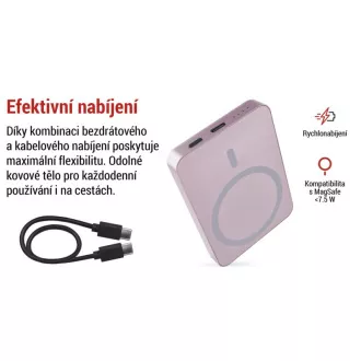 Baterie EMOS Powerbank WI 522, încărcare wireless 20W, 5.000mAh, SALMON, 1xUSB-C Baterie EMOS Powerbank WI 522, încărcare wireless 20W, 5.000mAh, SALMON, 1xUSB-C