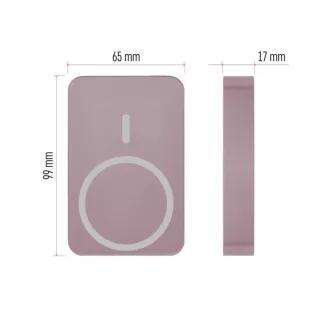 Baterie EMOS Powerbank WI1046, încărcare wireless 20W, 10.000mAh, SALMON, 1xUSB-C