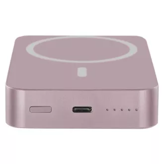 Baterie EMOS Powerbank WI1046, încărcare wireless 20W, 10.000mAh, SALMON, 1xUSB-C
