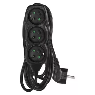 Prelungitor EMOS cu 3 pini/5m, negru, 1,5 mm