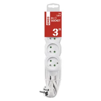 Cablu prelungitor EMOS 4 unități/3 m 1,5 mm