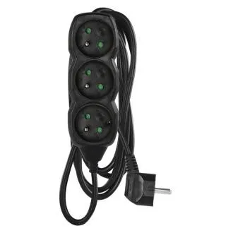 Prelungitor EMOS cu 3 pini/3m, negru, 1,5 mm Prelungitor EMOS cu 3 pini/3m, negru, 1,5 mm