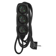 Prelungitor EMOS cu 3 pini/3m, negru, 1,5 mm