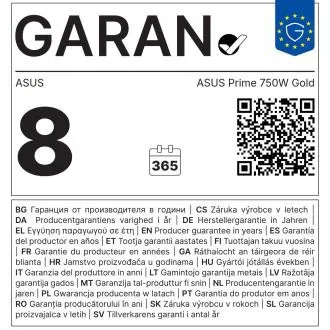 Sursă de alimentare ASUS Prime AP-750G/Auriu