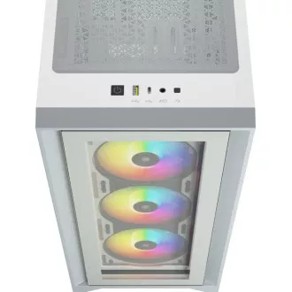 CORSAIR iCUE 4000X RGB TG mid-tower, alb CORSAIR iCUE 4000X RGB TG mid-tower, alb