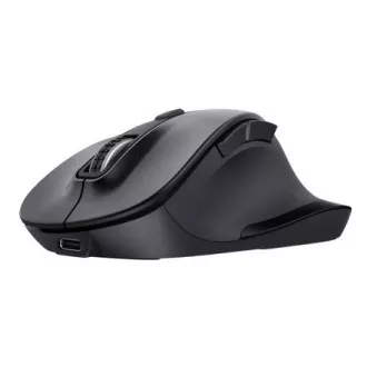 Mouse wireless multi-dispozitiv Trust Fyda/Birou/Optic/Drepți/2.400 DPI/USB+BT/Negru