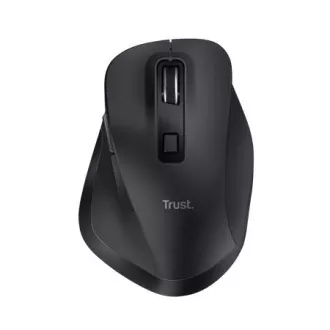 Mouse wireless multi-dispozitiv Trust Fyda/Birou/Optic/Drepți/2.400 DPI/USB+BT/Negru