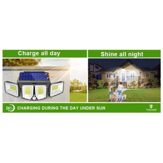 Lampă solară LED de exterior cu senzor de mișcare VIKING S180/1200lm/2200mAh/3 moduri/IP65 Lampă solară LED de exterior cu senzor de mișcare VIKING S180/1200lm/2200mAh/3 moduri/IP65